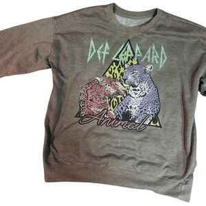 Def Leppard Graphic Women’s Sweatshirt - Distressed Gray